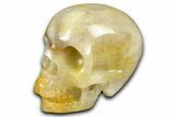 Realistic Yellow and White Aventurine Crystal Skull #382120-2